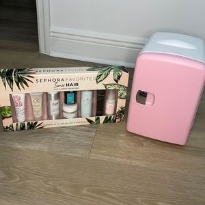 Mini Fridge and Sephora Favorites Iconic Hair.